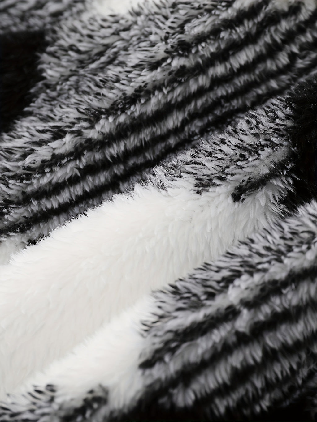 Veste pour homme, polaire, à capuche, carreaux noir et blanc