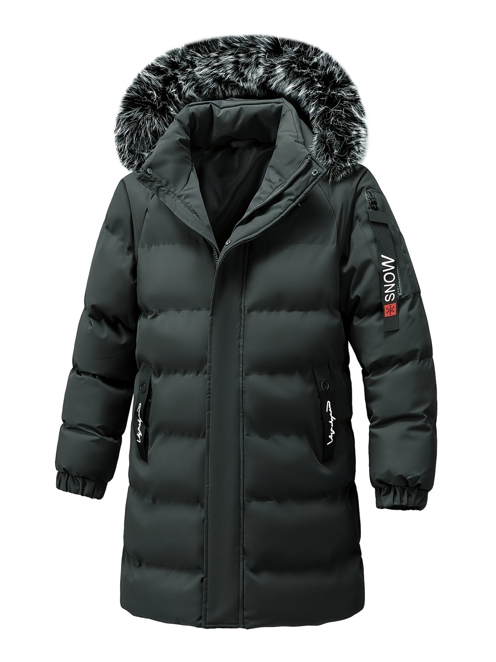 Manteau matelassé pour homme, coupe-vent, à capuche, blanc