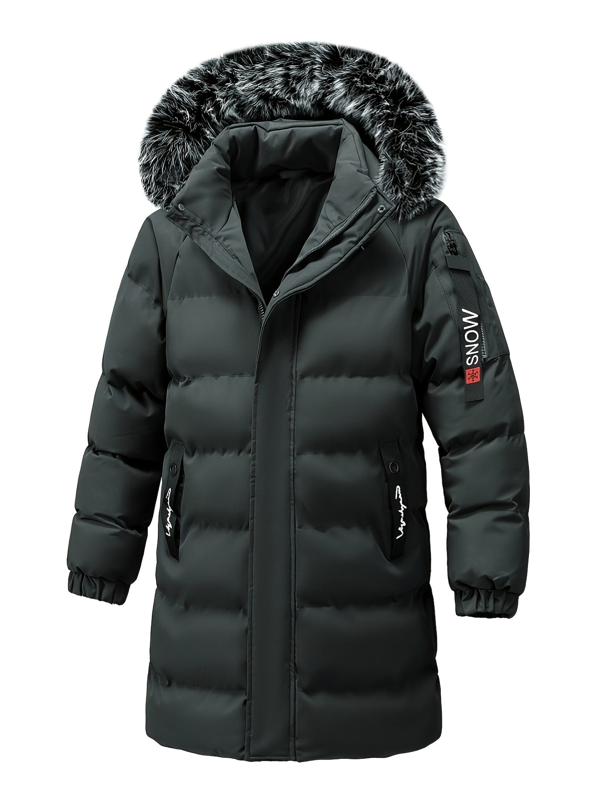 Manteau matelassé pour homme, coupe-vent, à capuche, blanc