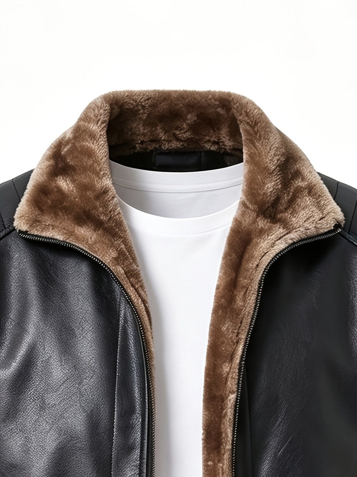 Veste pour homme, coupe-vent, à col montant, marron foncé