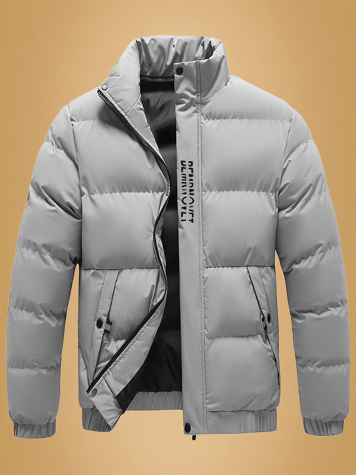 Veste pour homme, à col montant, gris clair