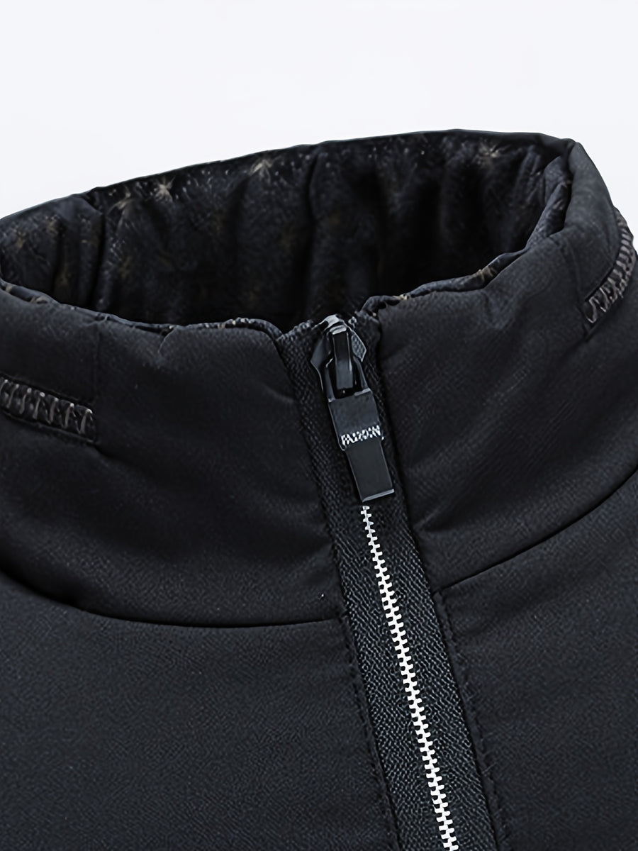 Veste matelassée, à col montant, noir, détail du vêtement