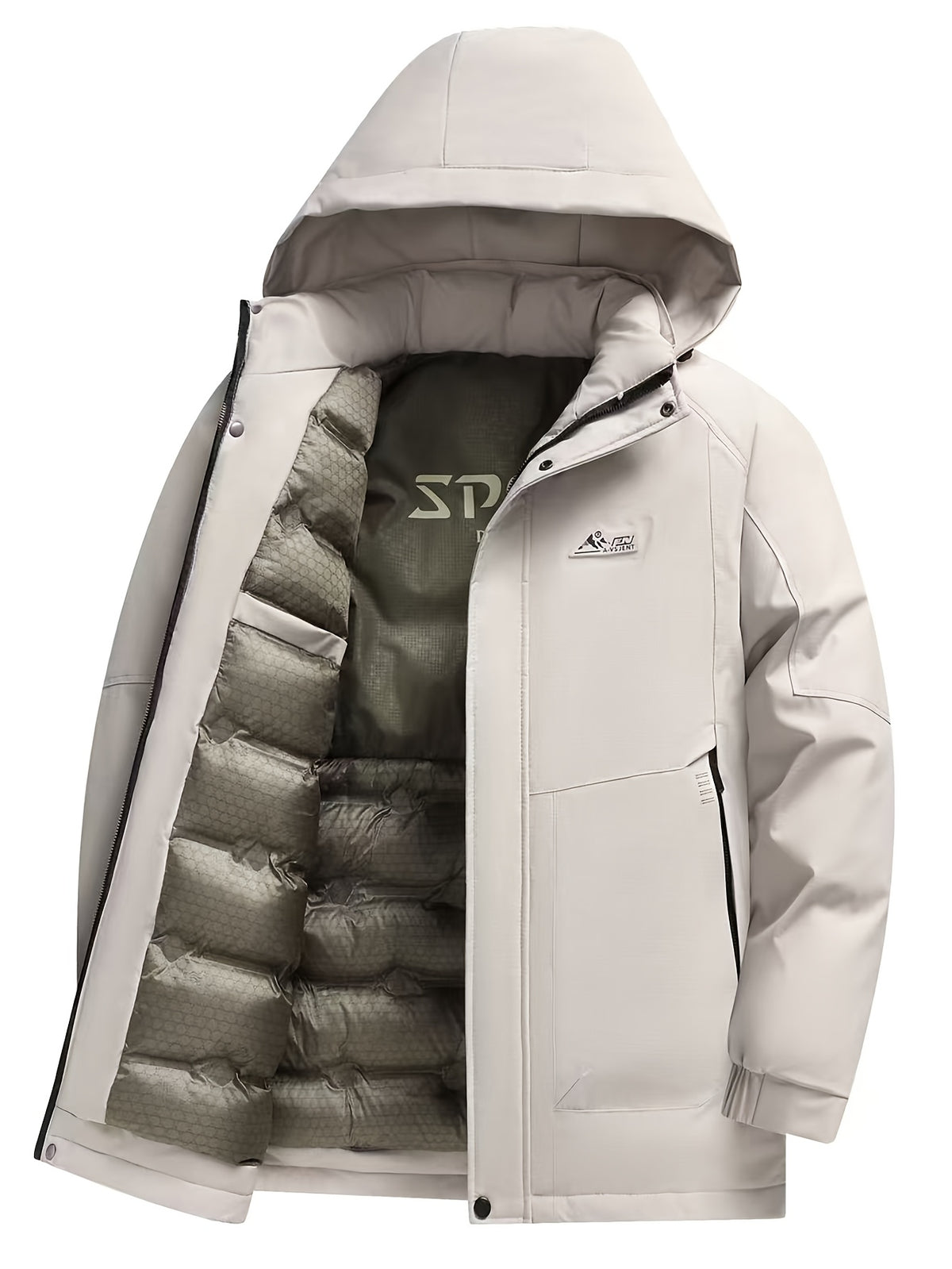 Manteau long pour homme, à capuche, café