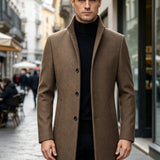Manteau en laine, 40 % laine, coupe-vent, coloris chameau