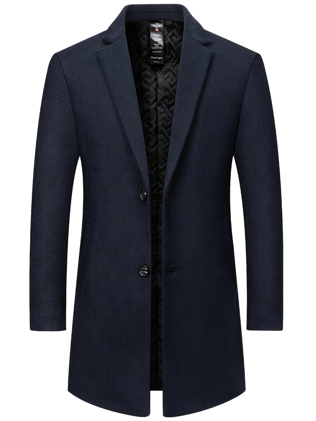 Trench long pour homme, 25 % laine, tweed