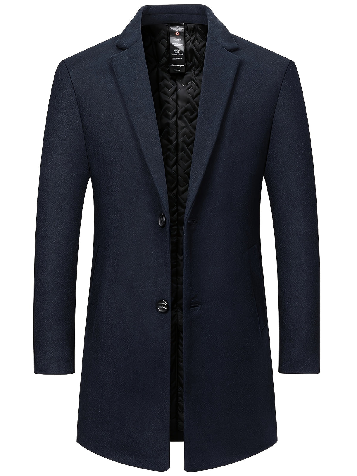 Trench long pour homme, 25 % laine, tweed