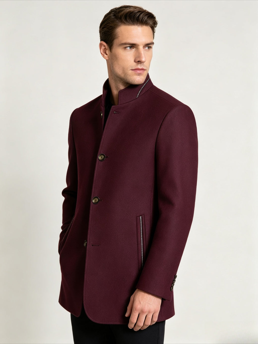 Veste en laine pour homme, 30 % laine, coupe-vent