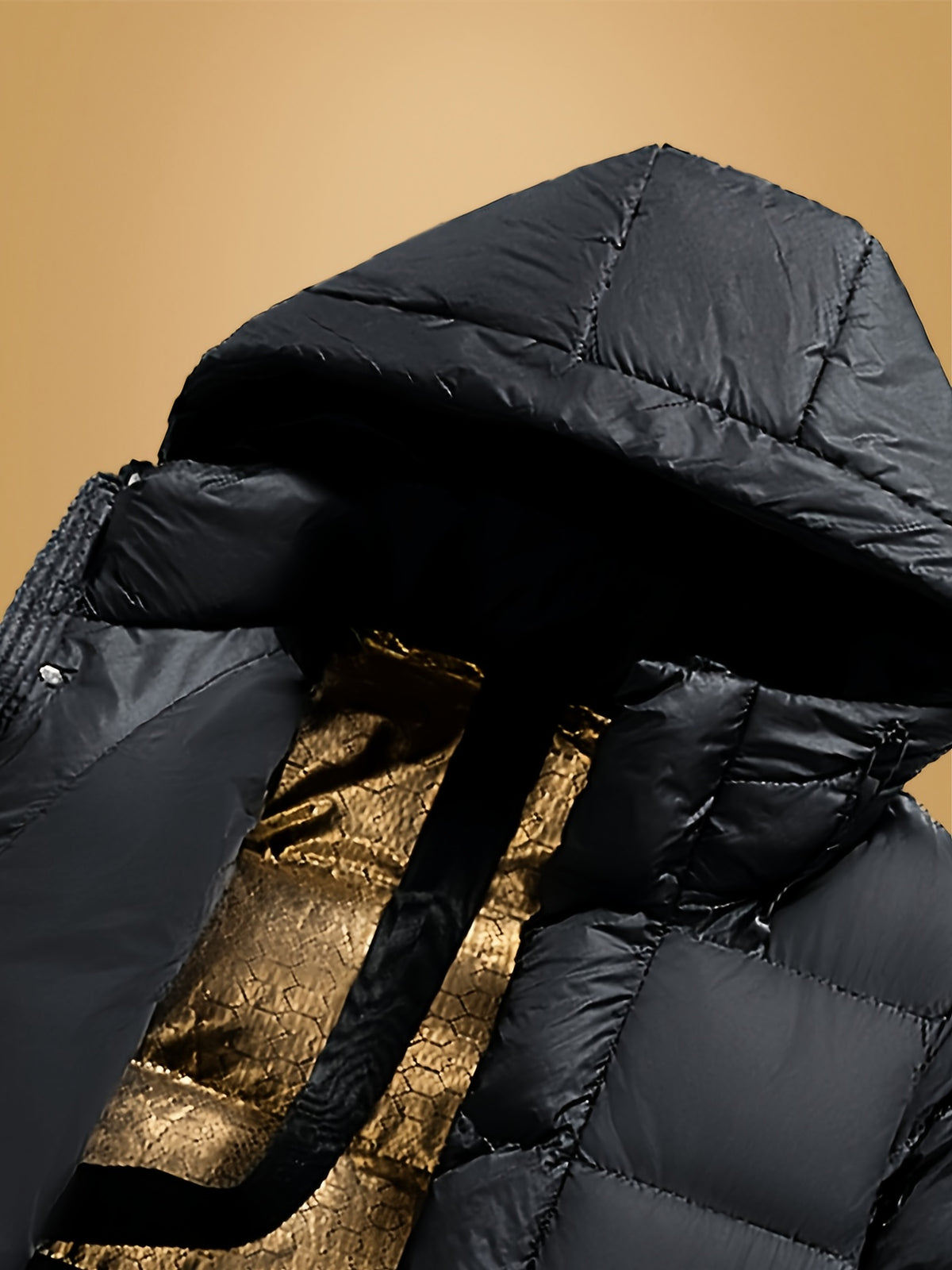 Manteau matelassé pour homme, à capuche, col montant