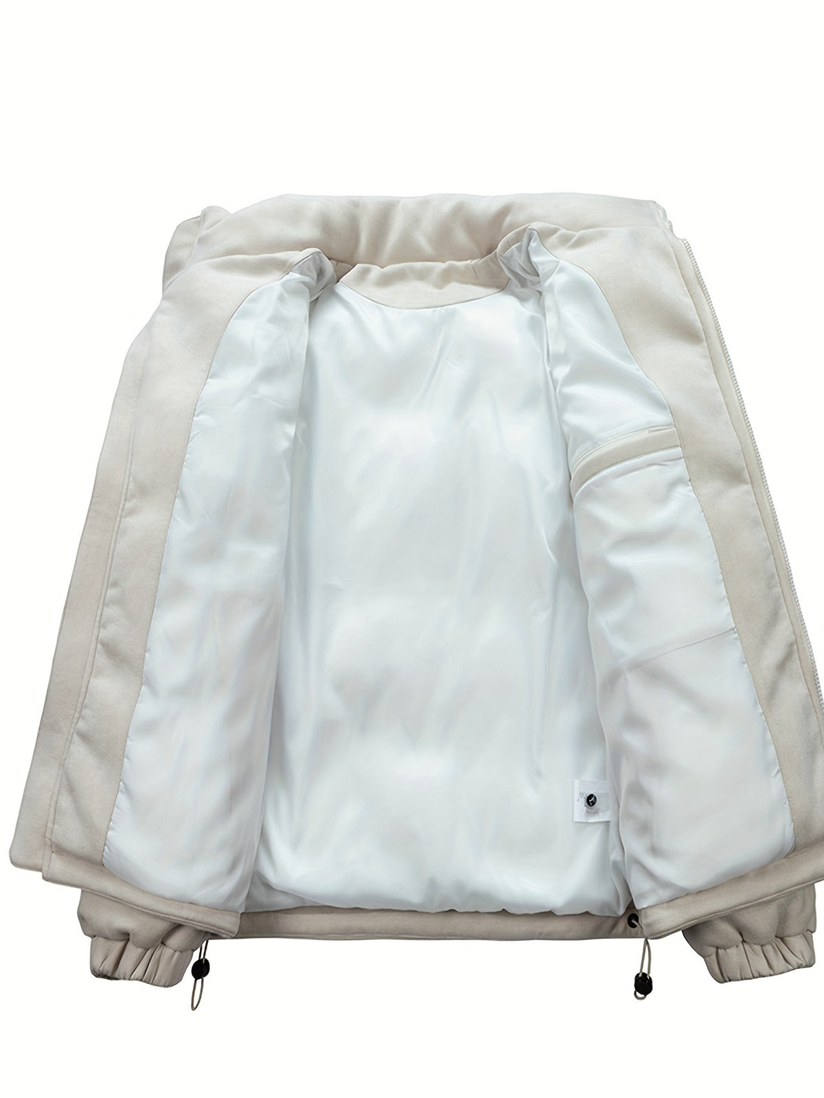 Veste pour homme, à col montant, noir brillant