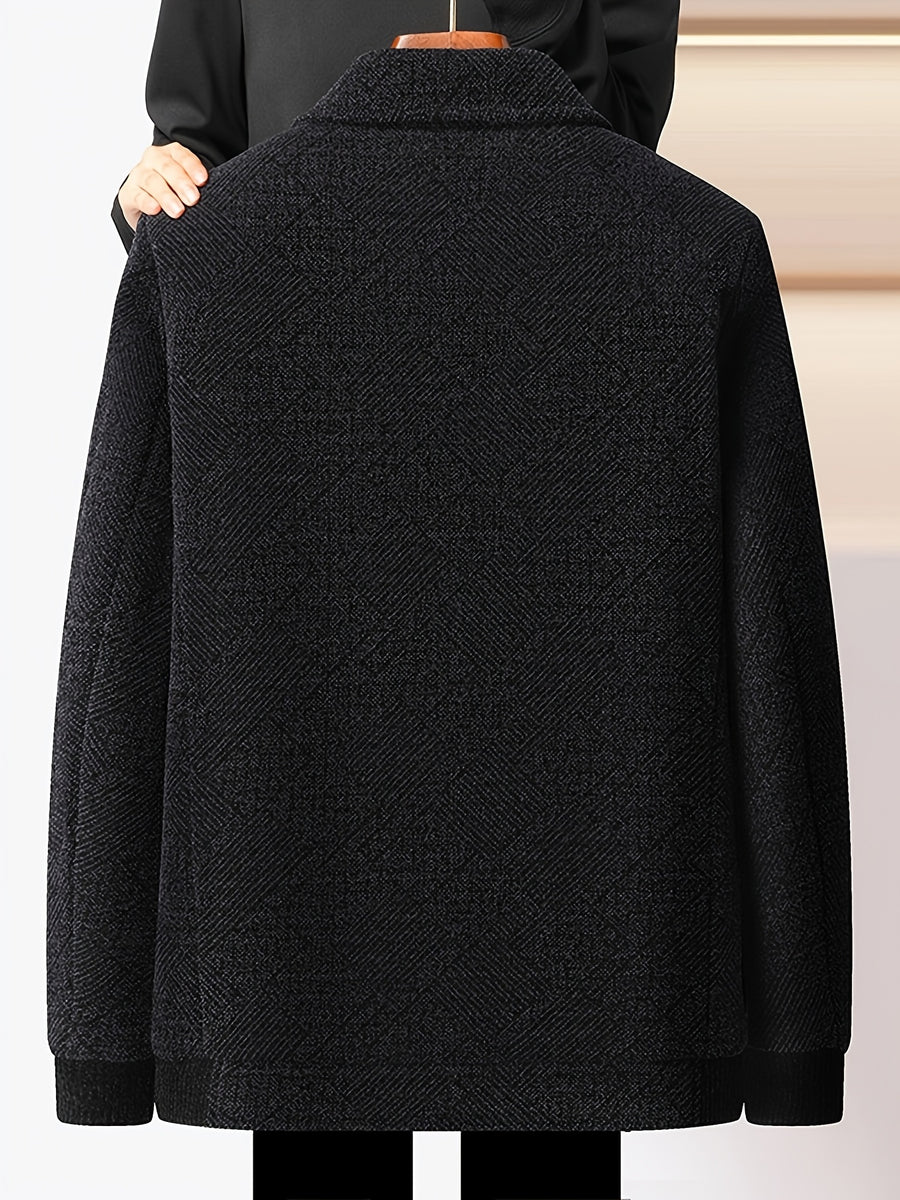 Veste long, tweed, à revers, détail du vêtement