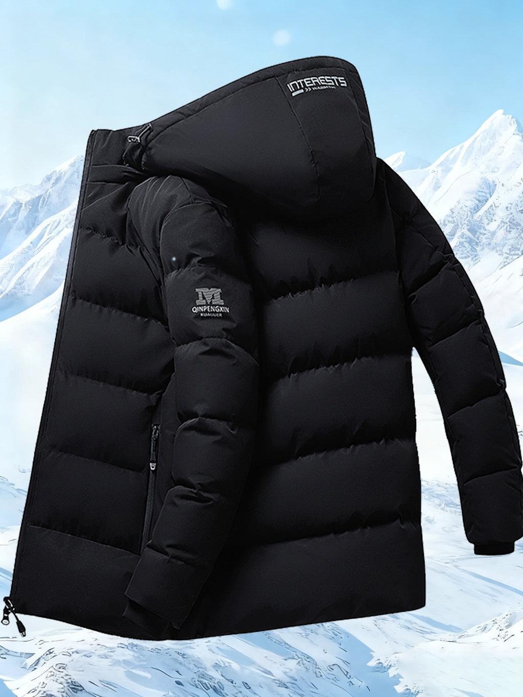 Manteau pour homme, à capuche, bleu