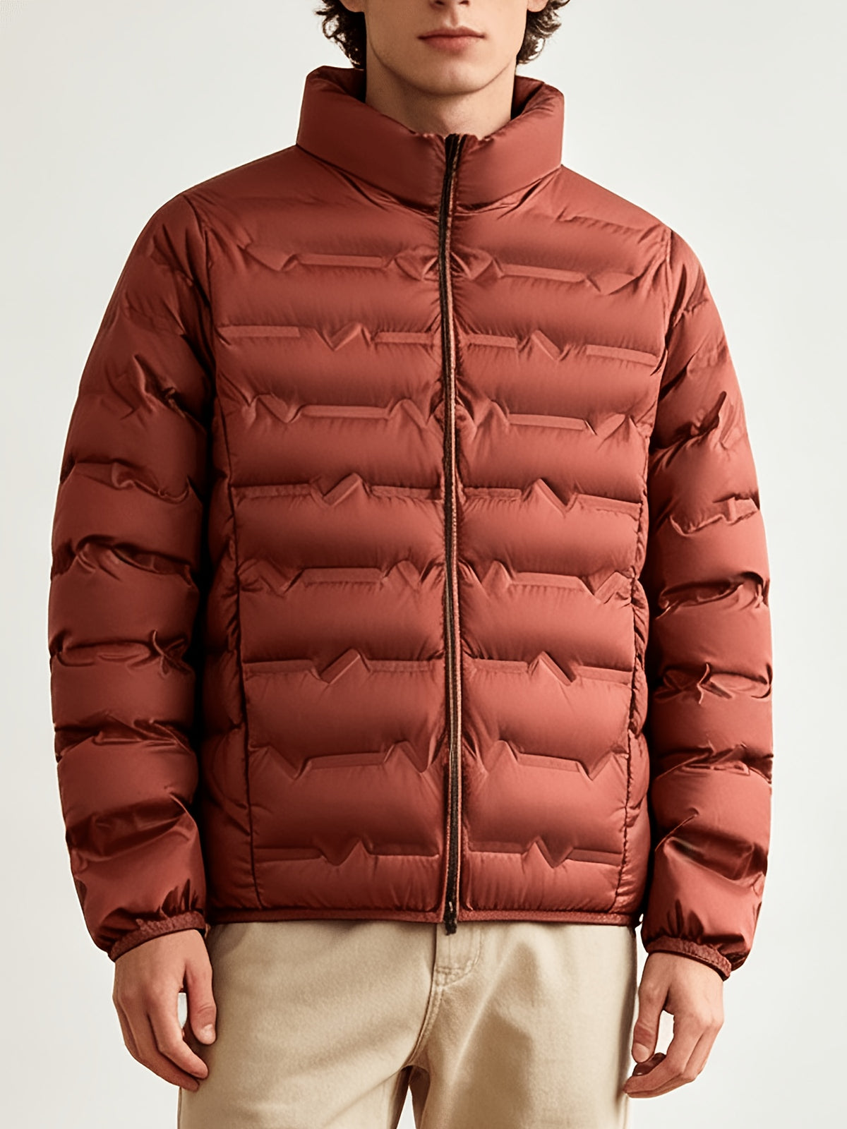 Veste matelassée pour homme, grandes tailles, à col montant