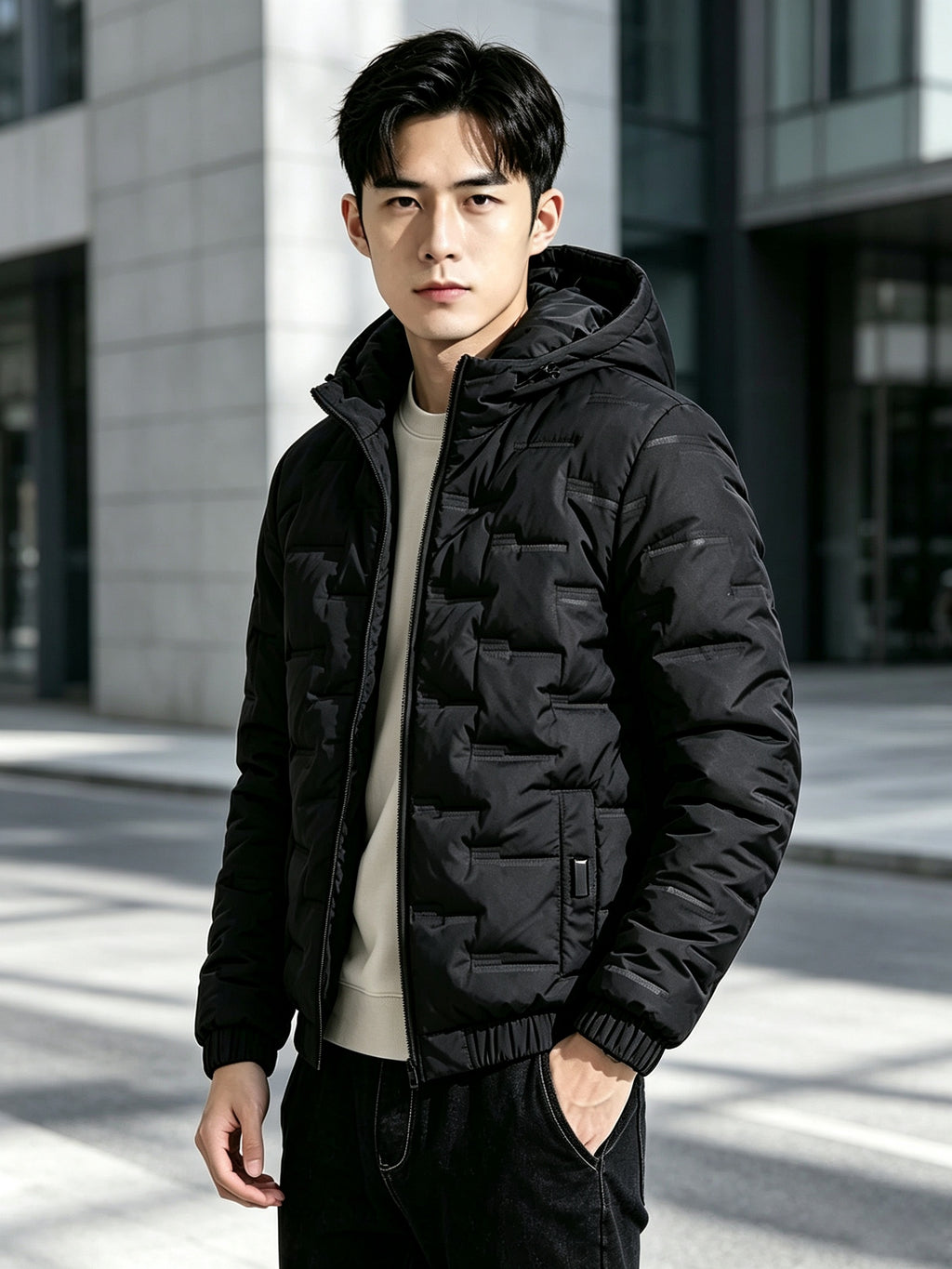 Manteau matelassé pour homme, imperméable, à capuche