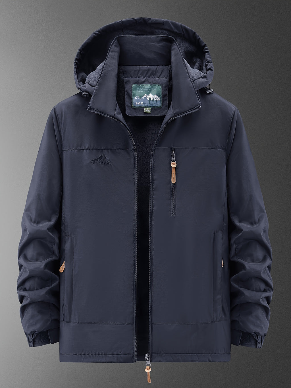 Veste pour homme, polaire, à capuche, vert olive