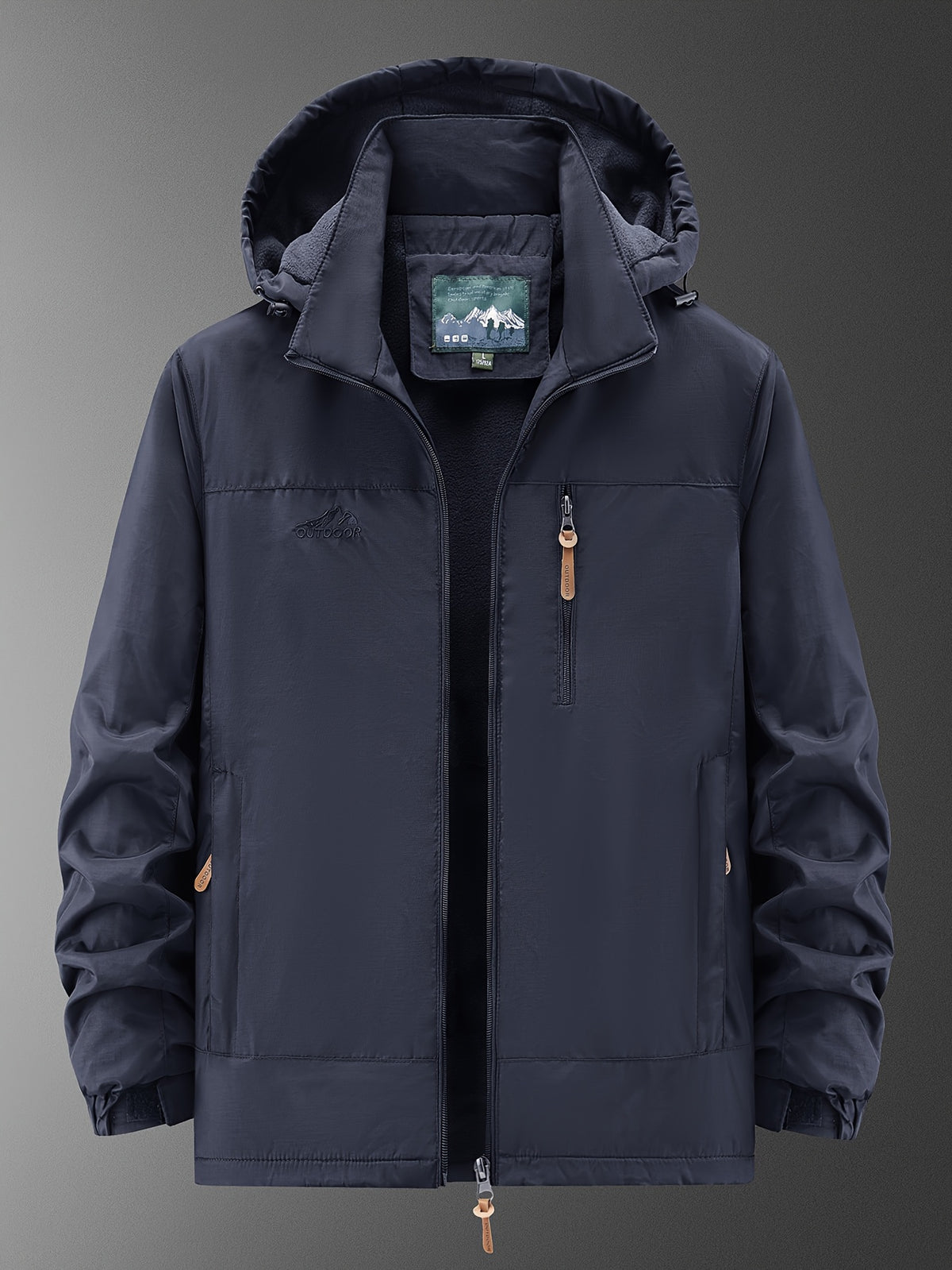 Veste pour homme, polaire, à capuche, vert olive