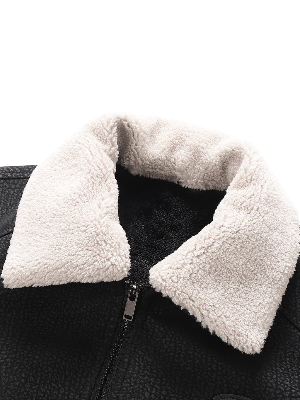 Veste en cuir PU, coupe-vent, à revers, photo 8