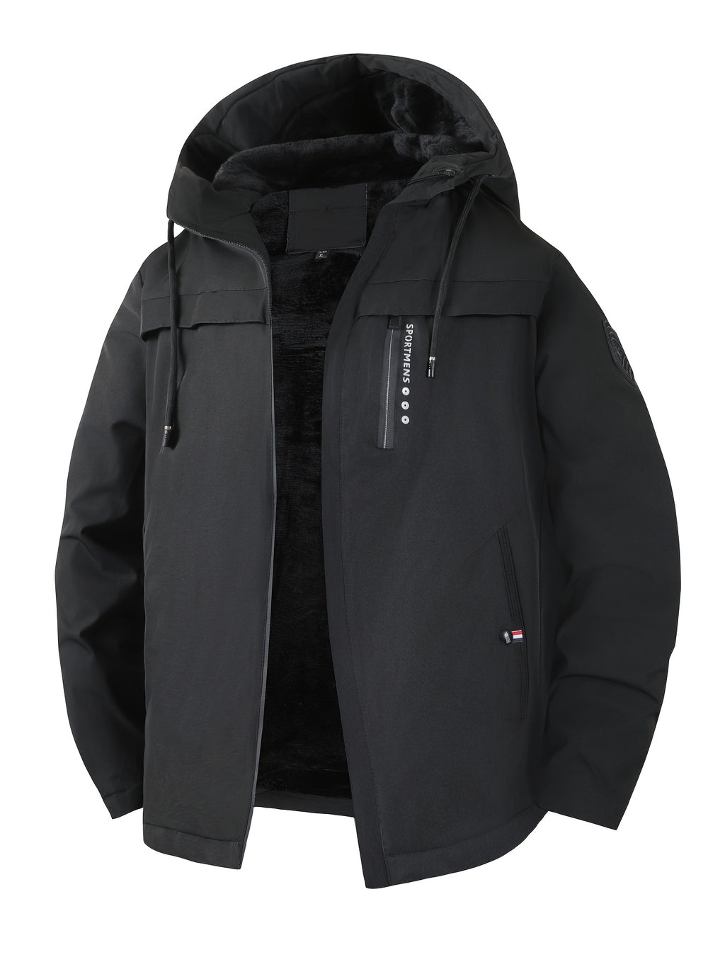 Veste pour homme, à capuche, noir