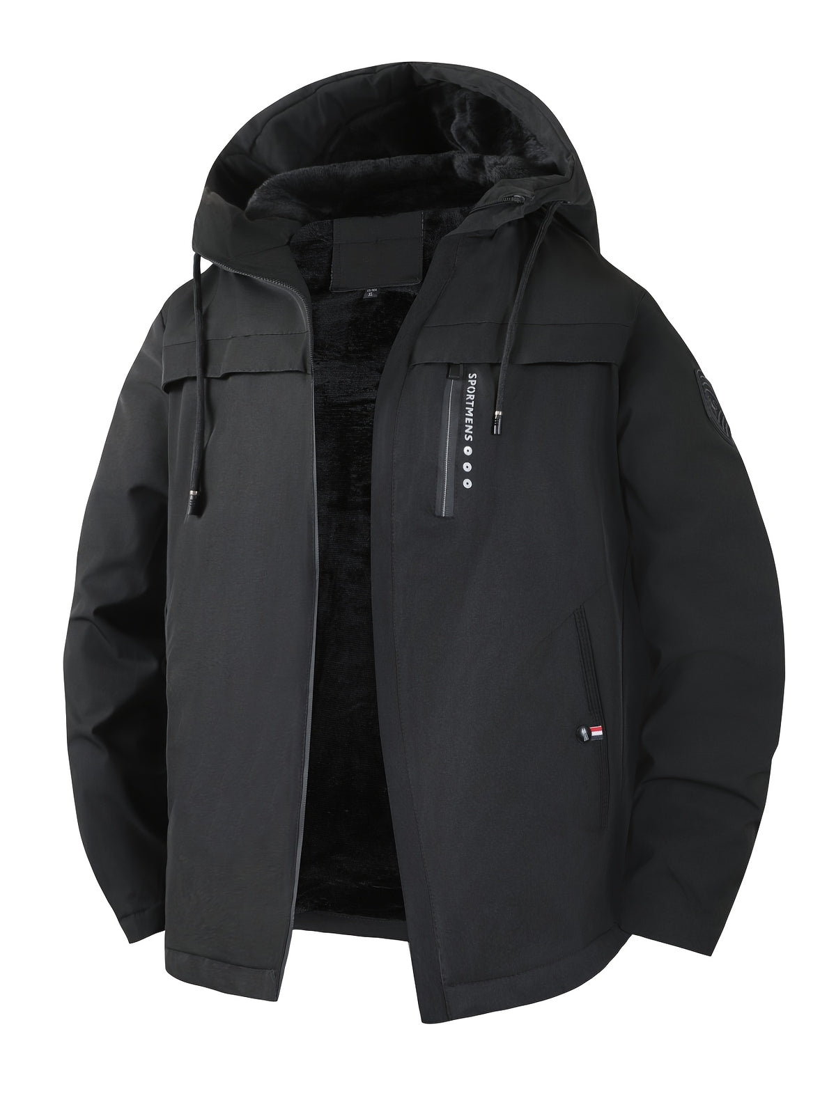 Veste pour homme, à capuche, noir