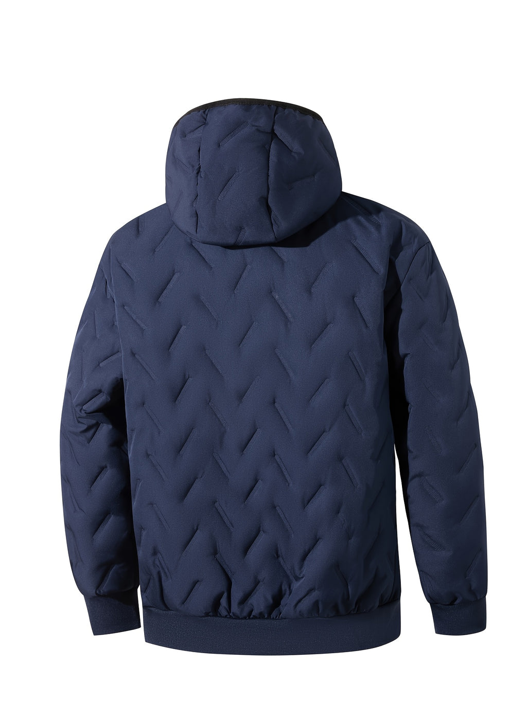 Manteau matelassé pour homme, coupe-vent, à capuche, bleu foncé