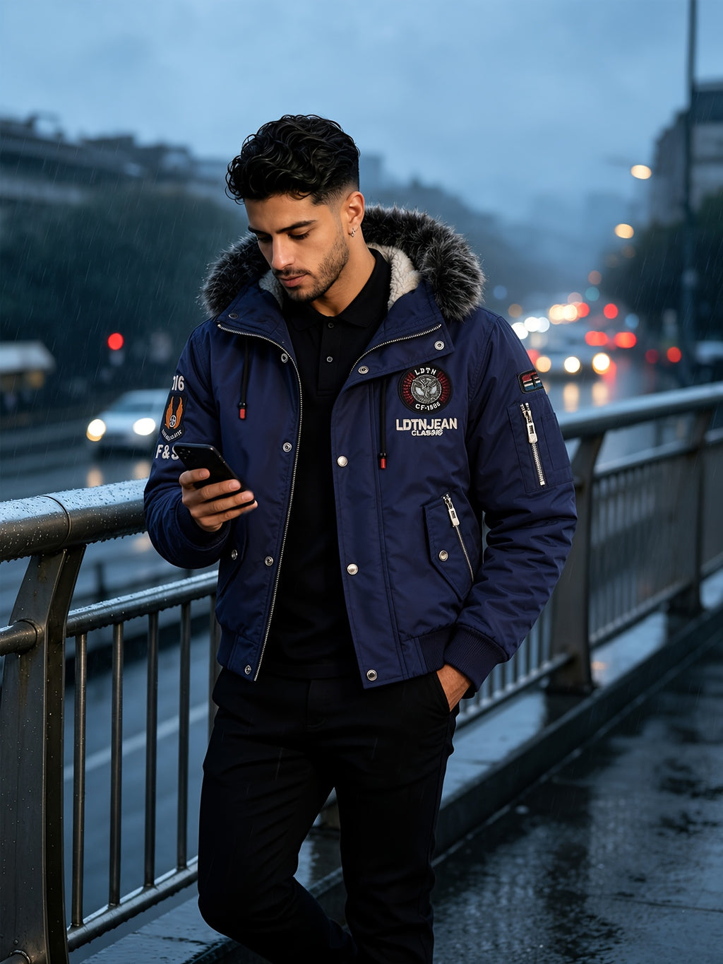 Veste pour homme, à capuche, bleu royal