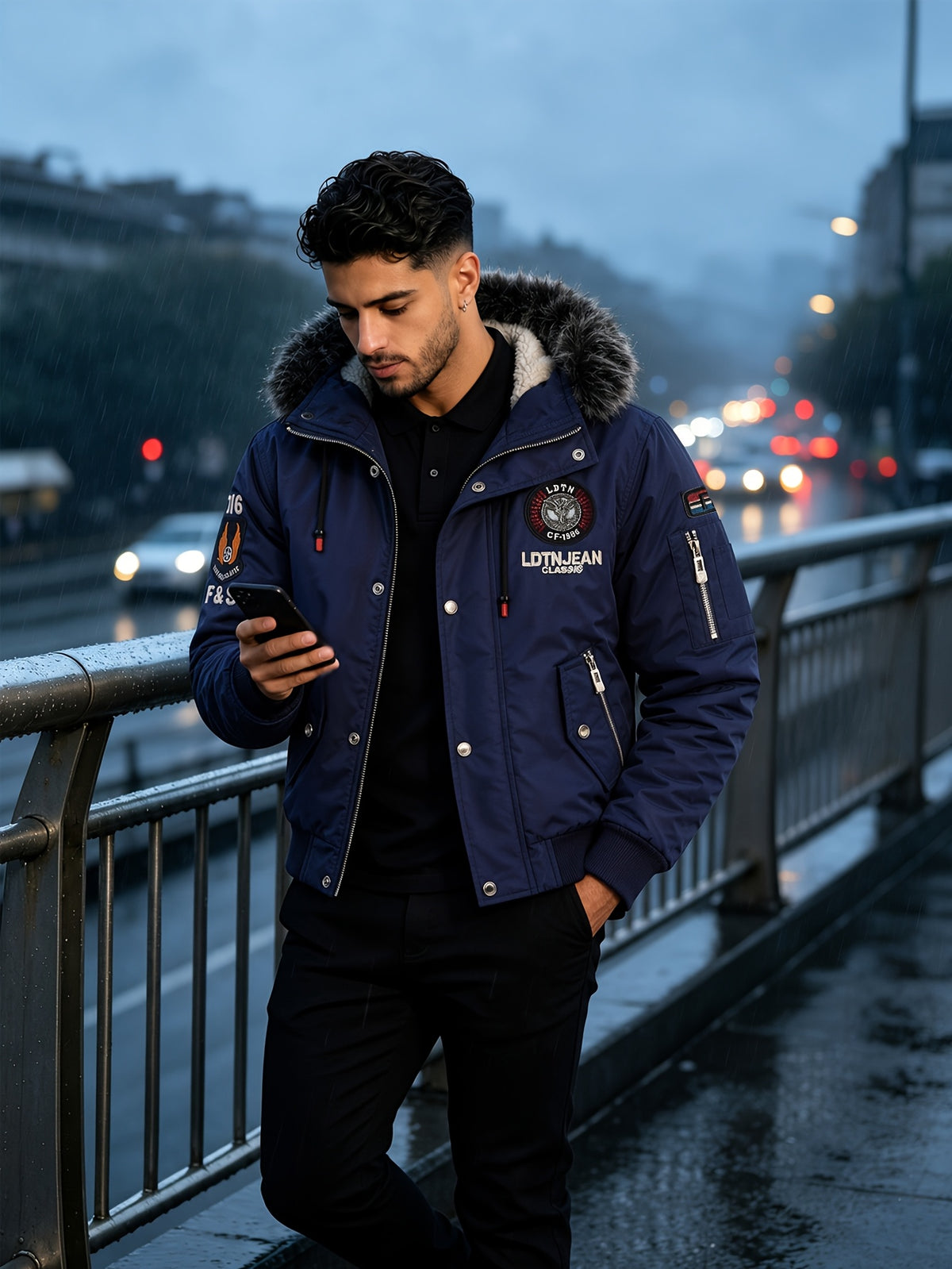 Veste pour homme, à capuche, bleu royal