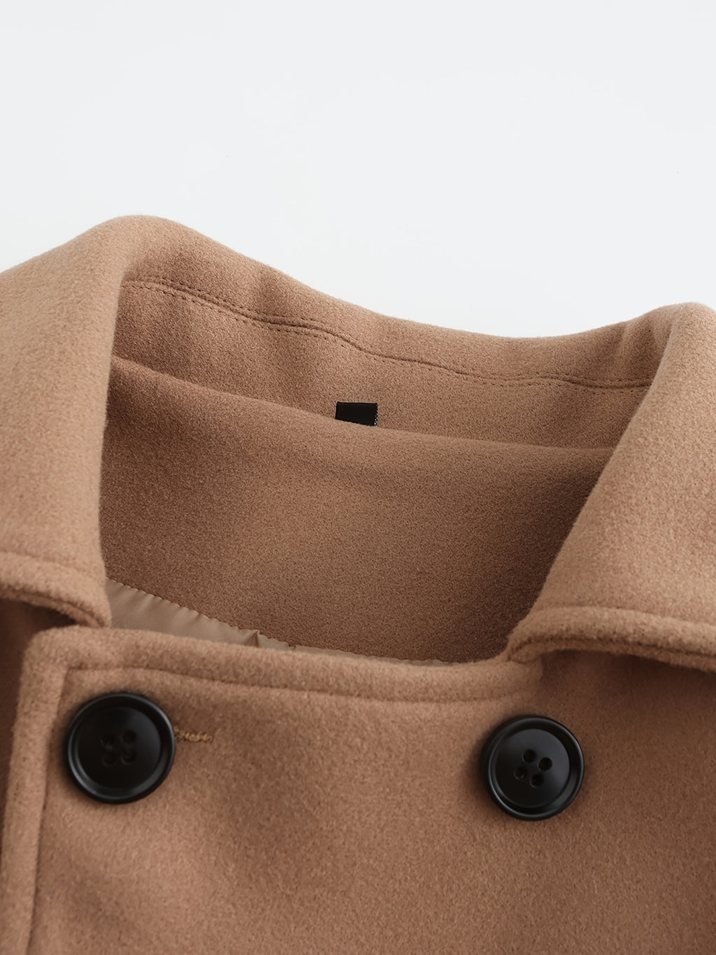 Trench long, tweed, à revers, détail du vêtement