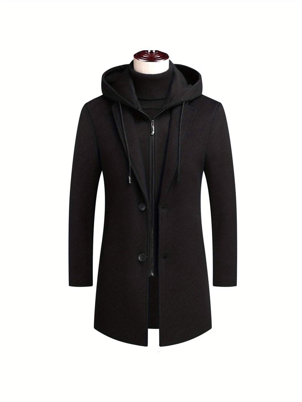 Manteau en laine pour homme, 30 % laine, à revers