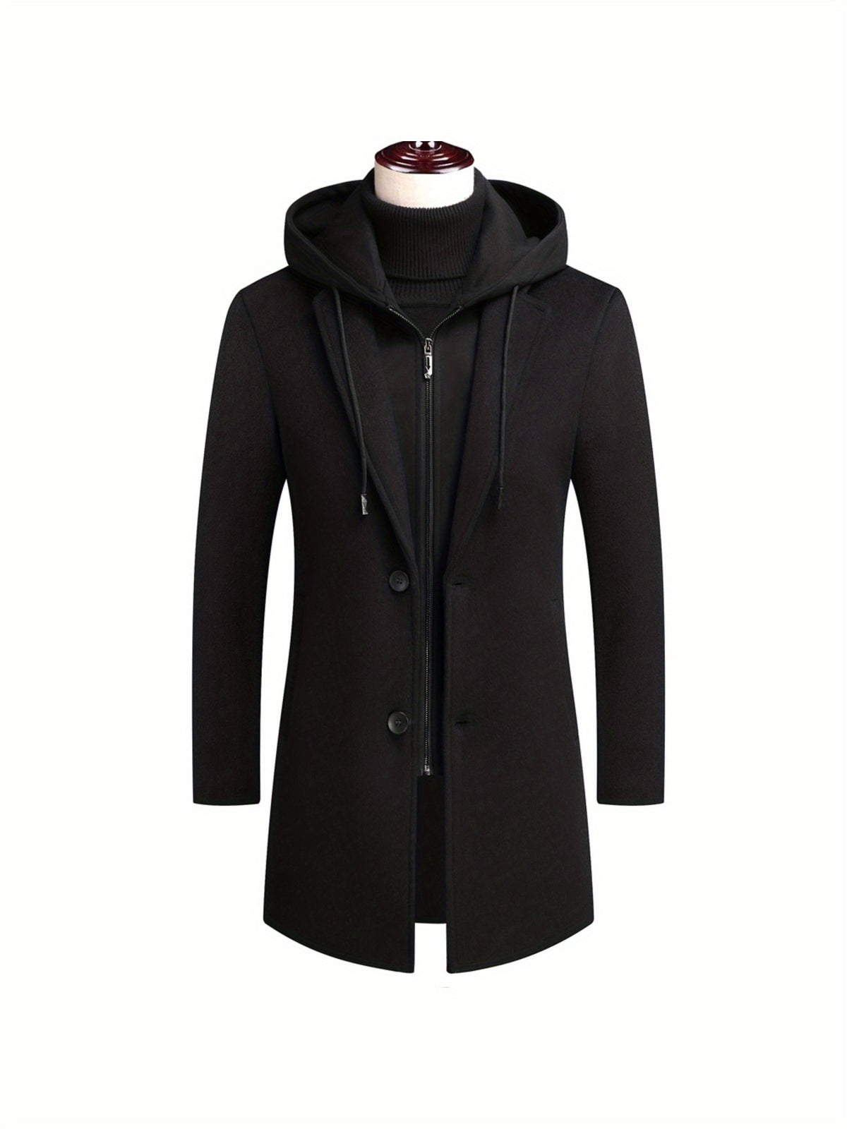 Manteau en laine pour homme, 30 % laine, à revers