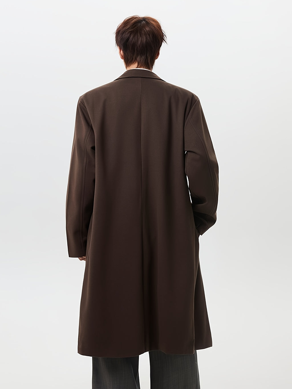 Manteau pour homme, à revers, café