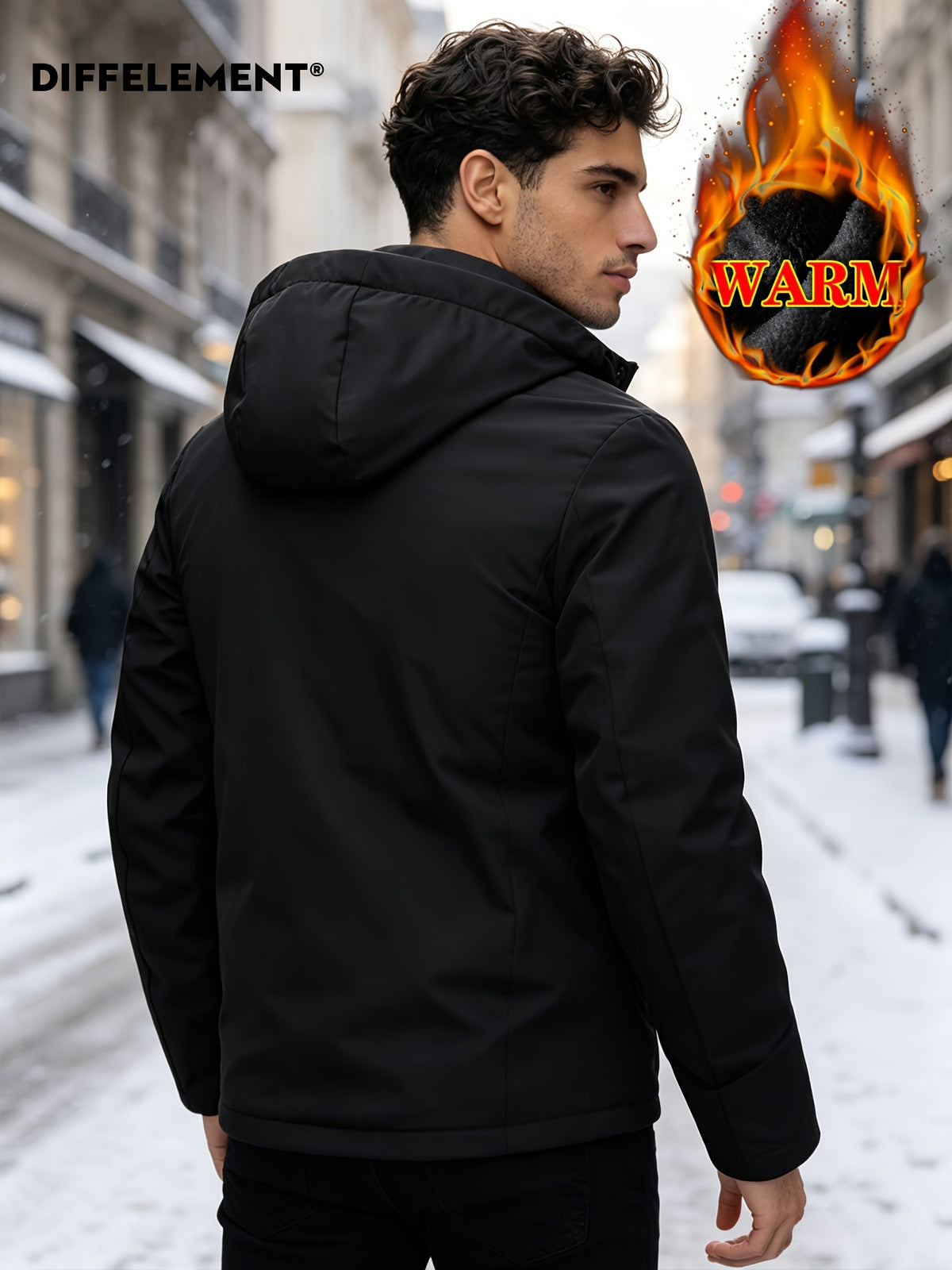 Parka pour homme, polaire, à capuche