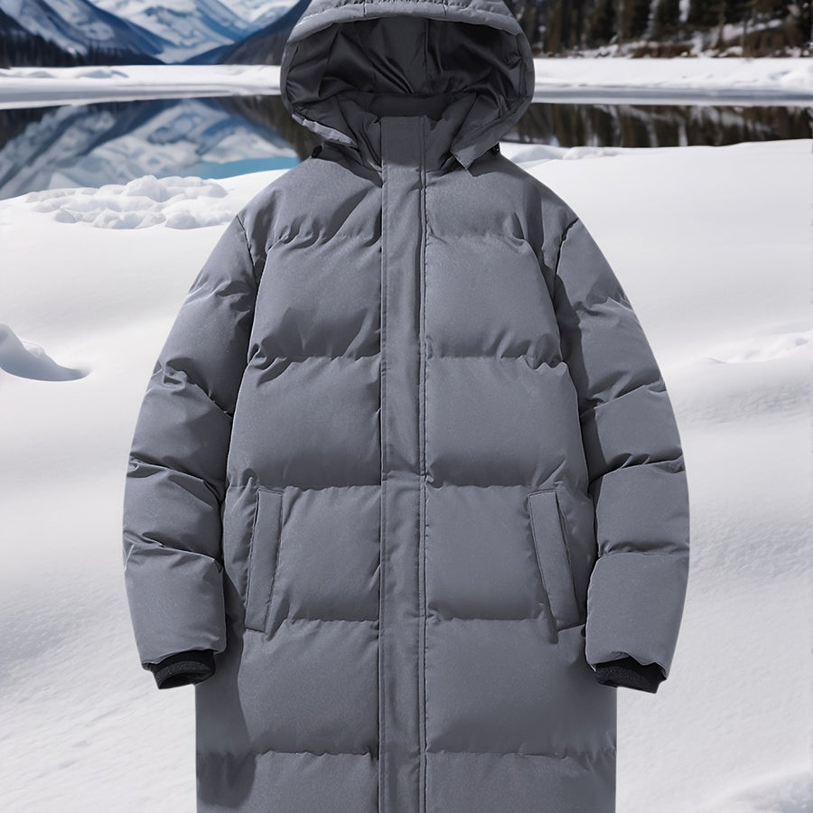 Manteau matelassé, grandes tailles, à capuche, coloris gris