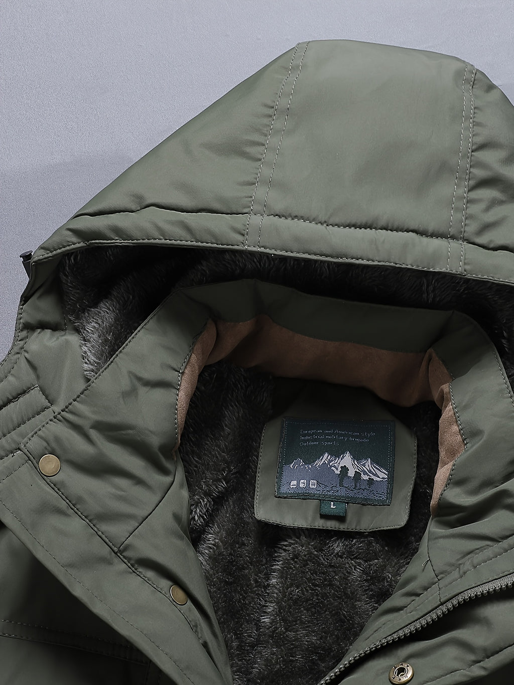 Veste long pour homme, à capuche, vert fougère