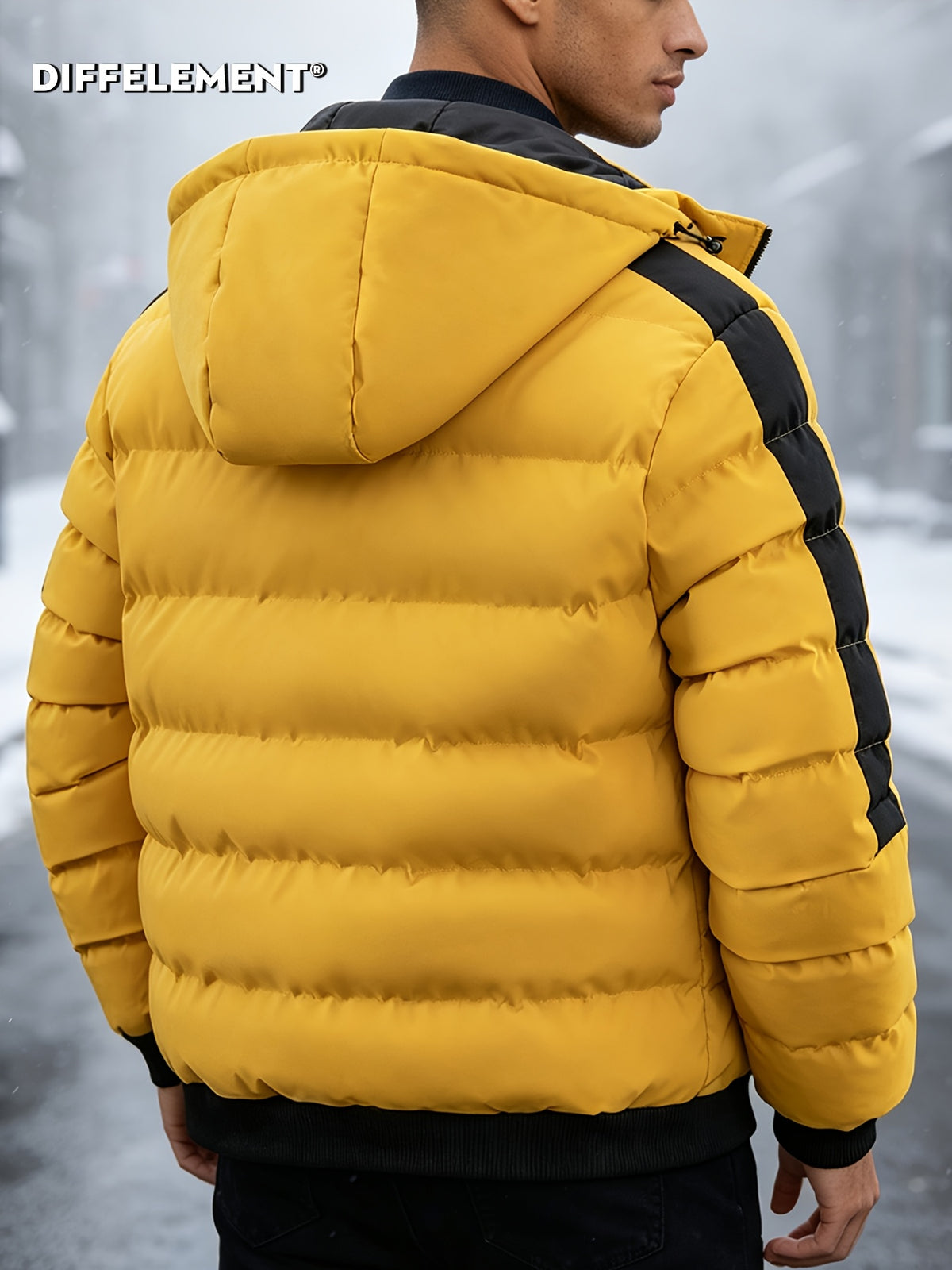 Manteau matelassé pour homme, réversible, à capuche
