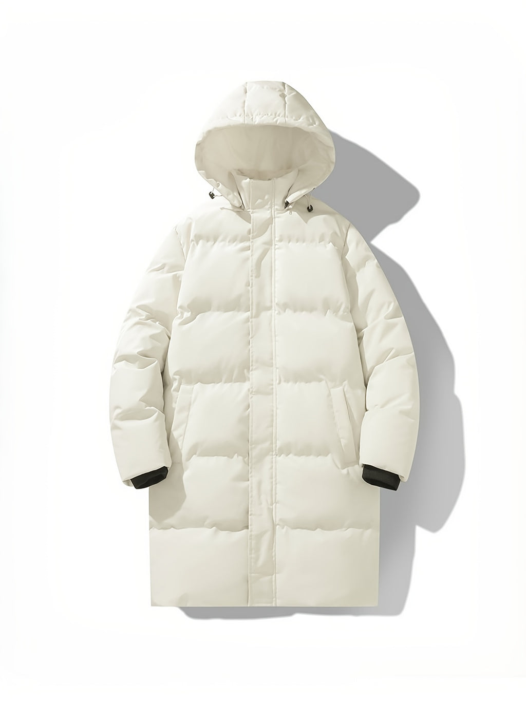 Manteau matelassé pour homme, à capuche, blanc