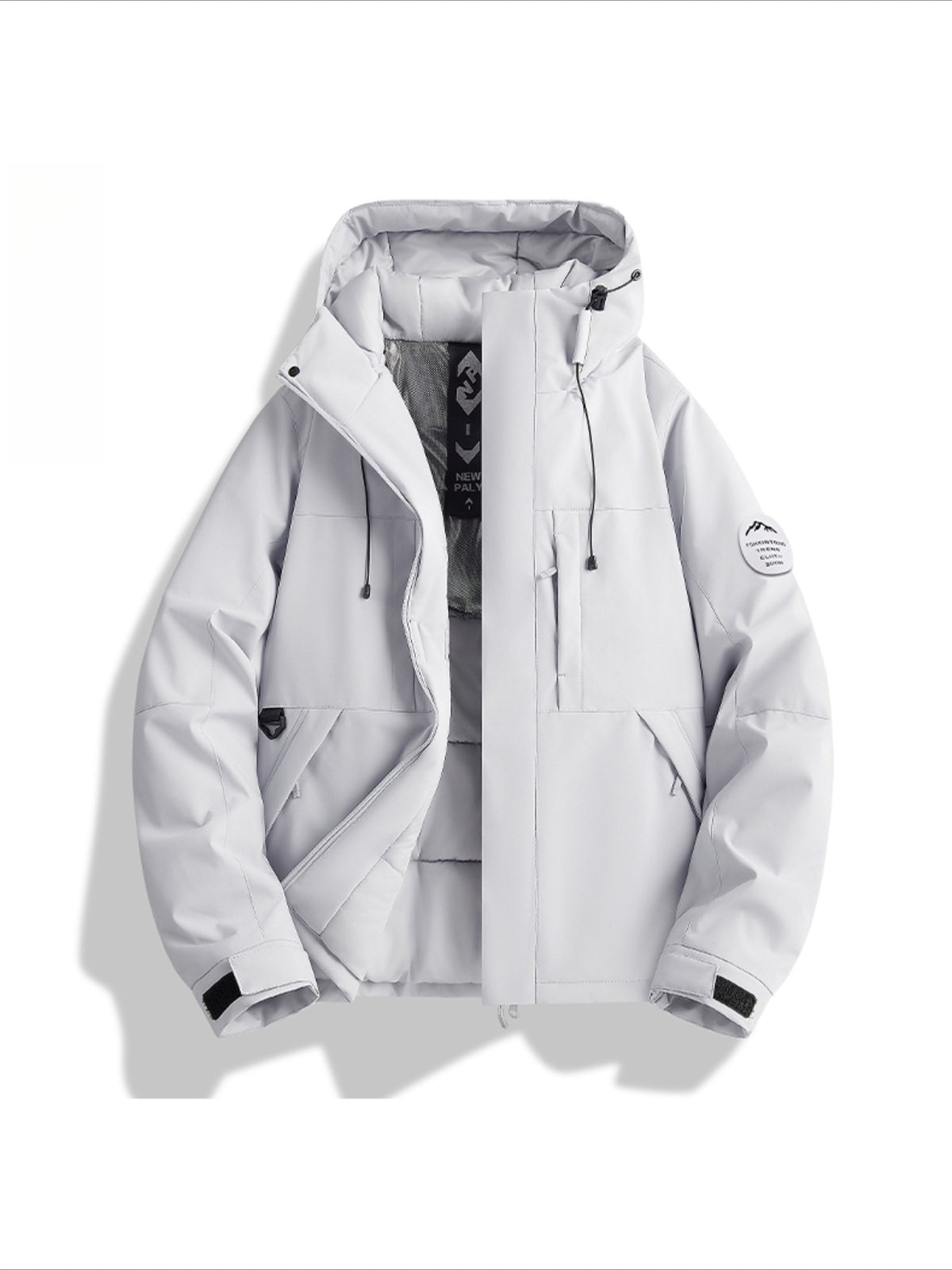 Manteau matelassé long pour homme, coupe-vent, à col montant