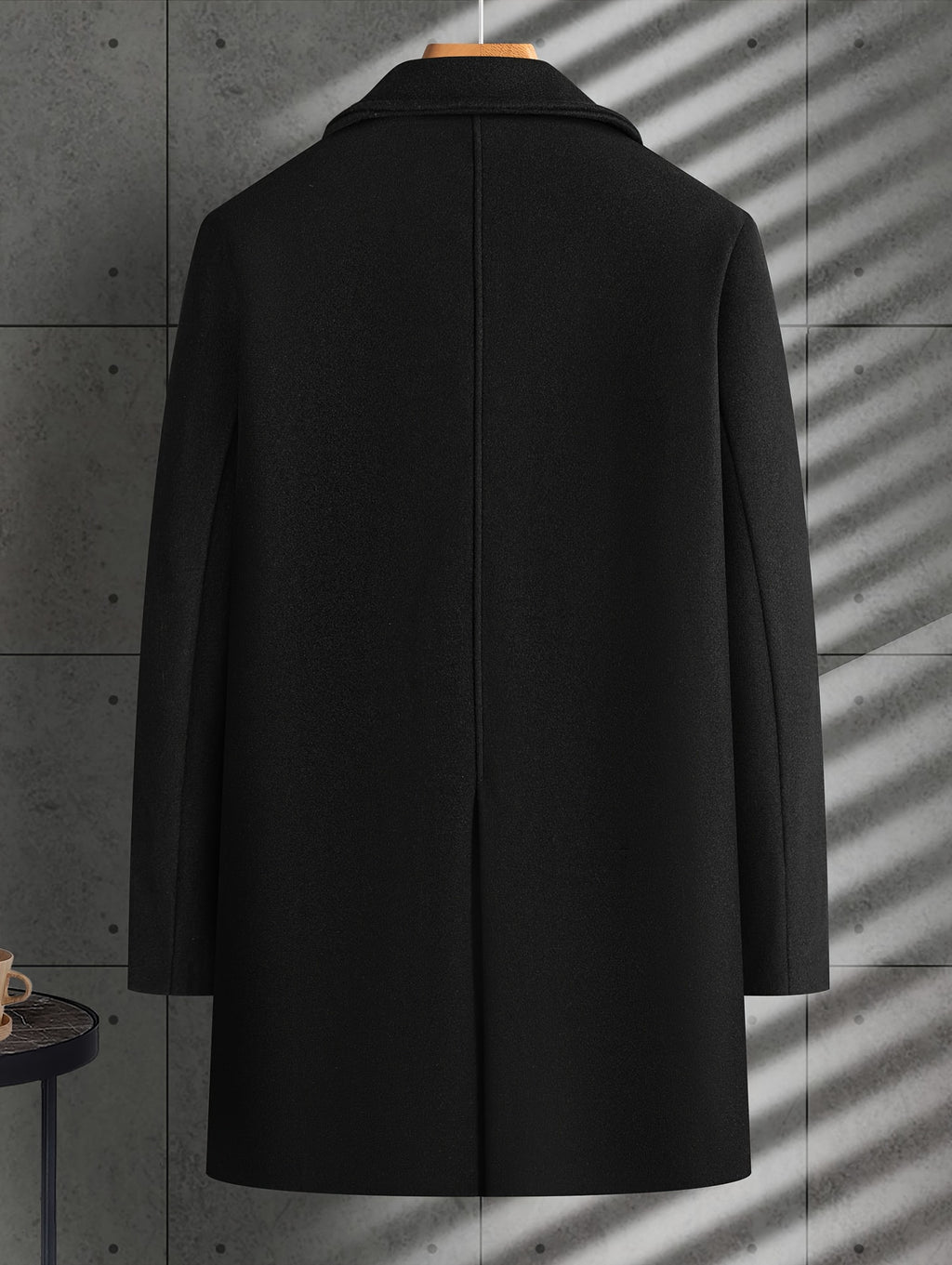 Trench mi-long, à revers, brun, détail du vêtement