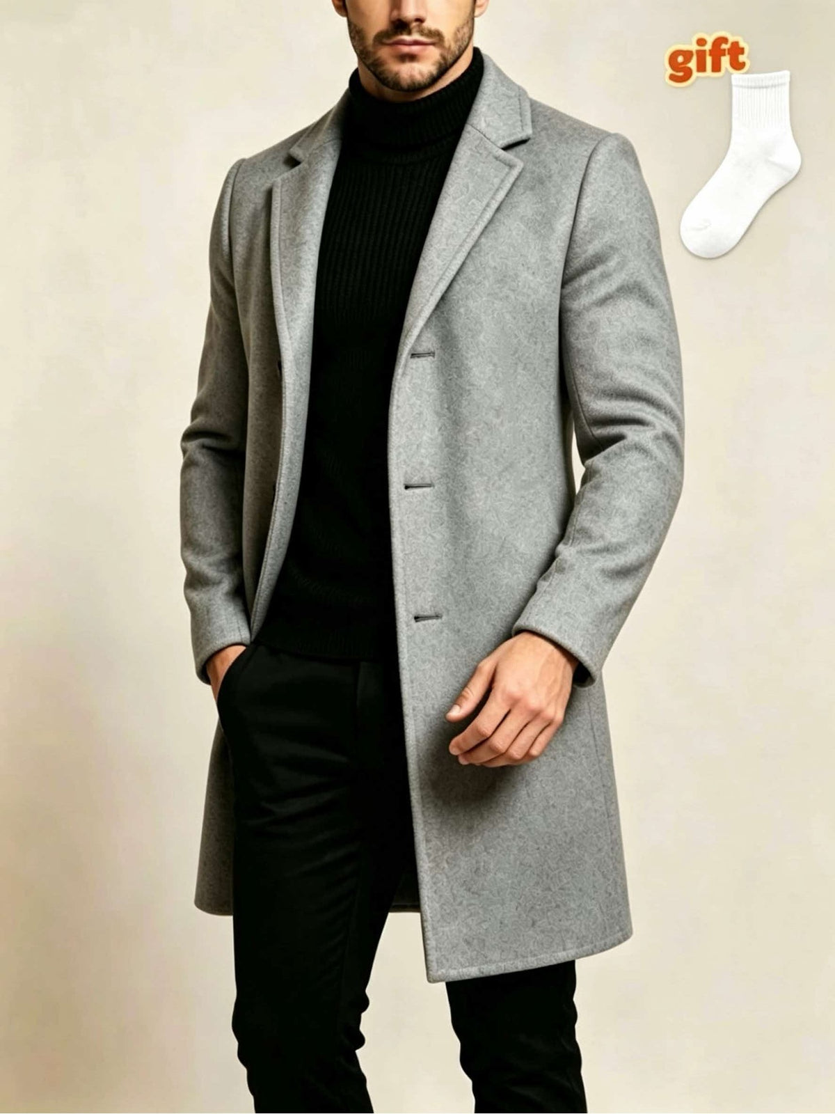 Trench pour homme, à revers, rouge foncé-a