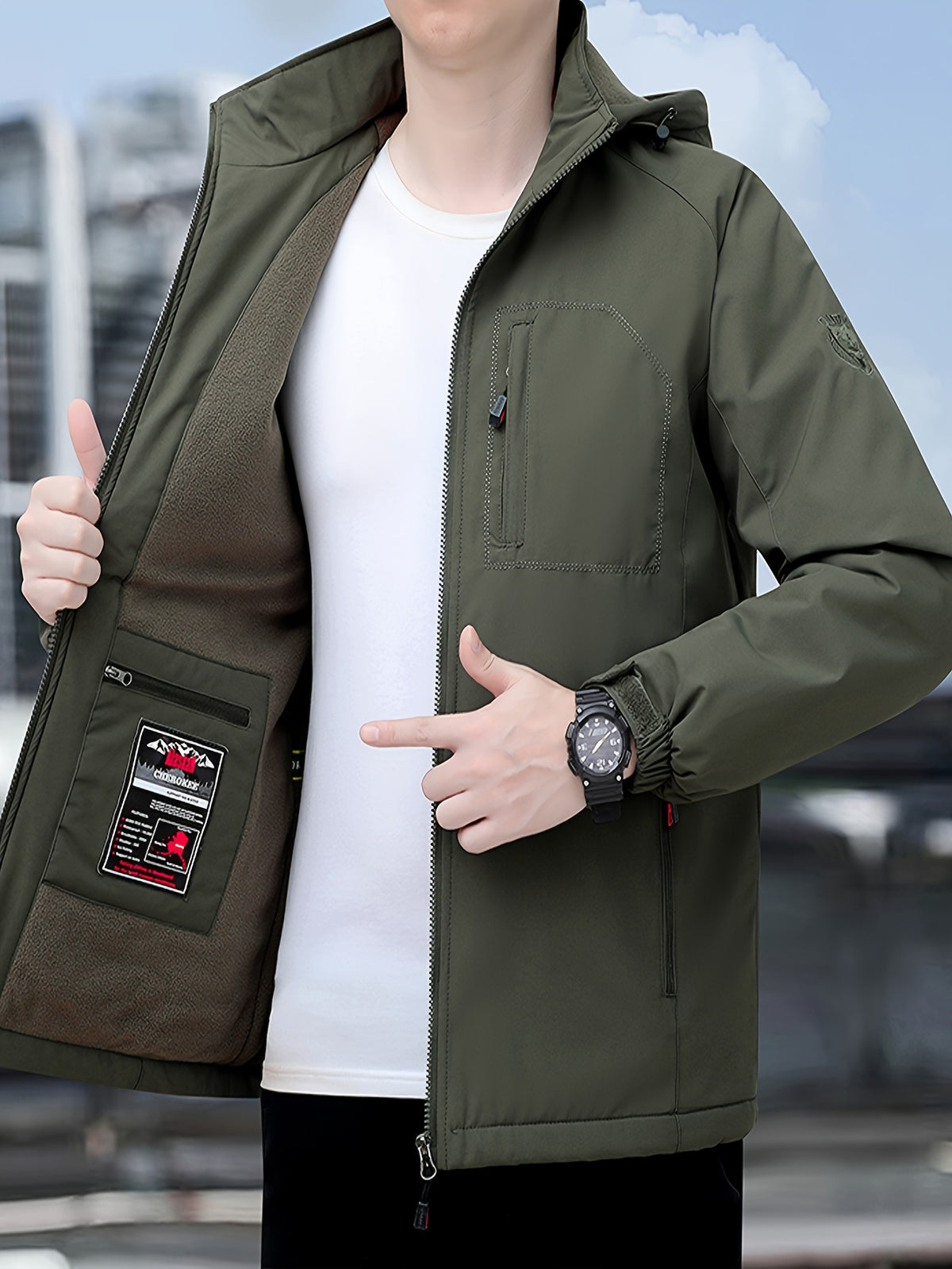 Veste matelassée pour homme, à capuche, bleu