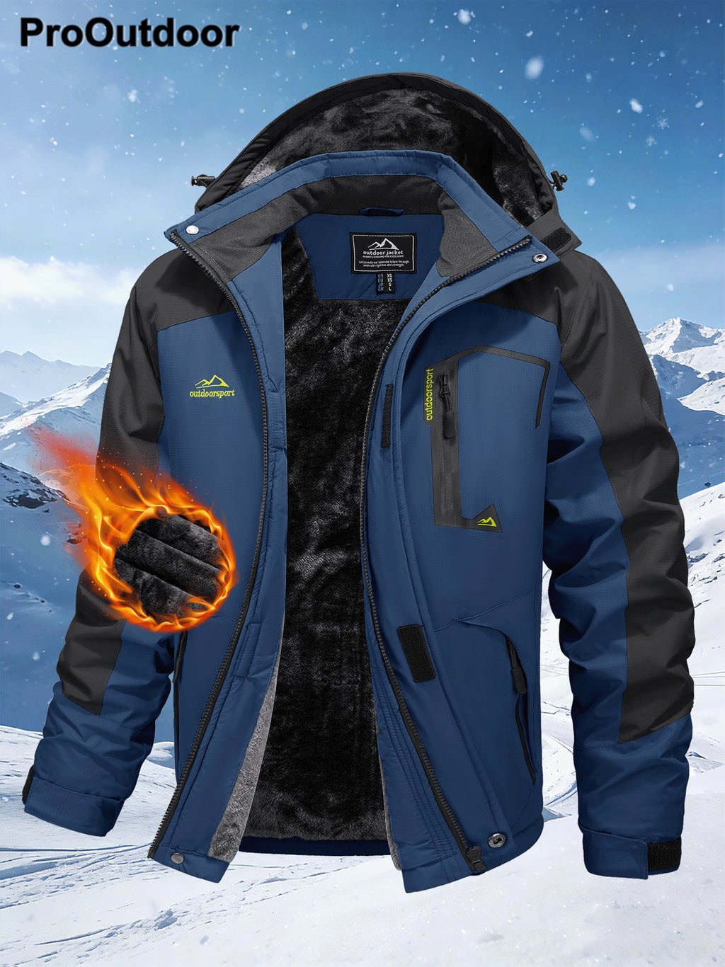 Veste long pour homme, à capuche, blanc