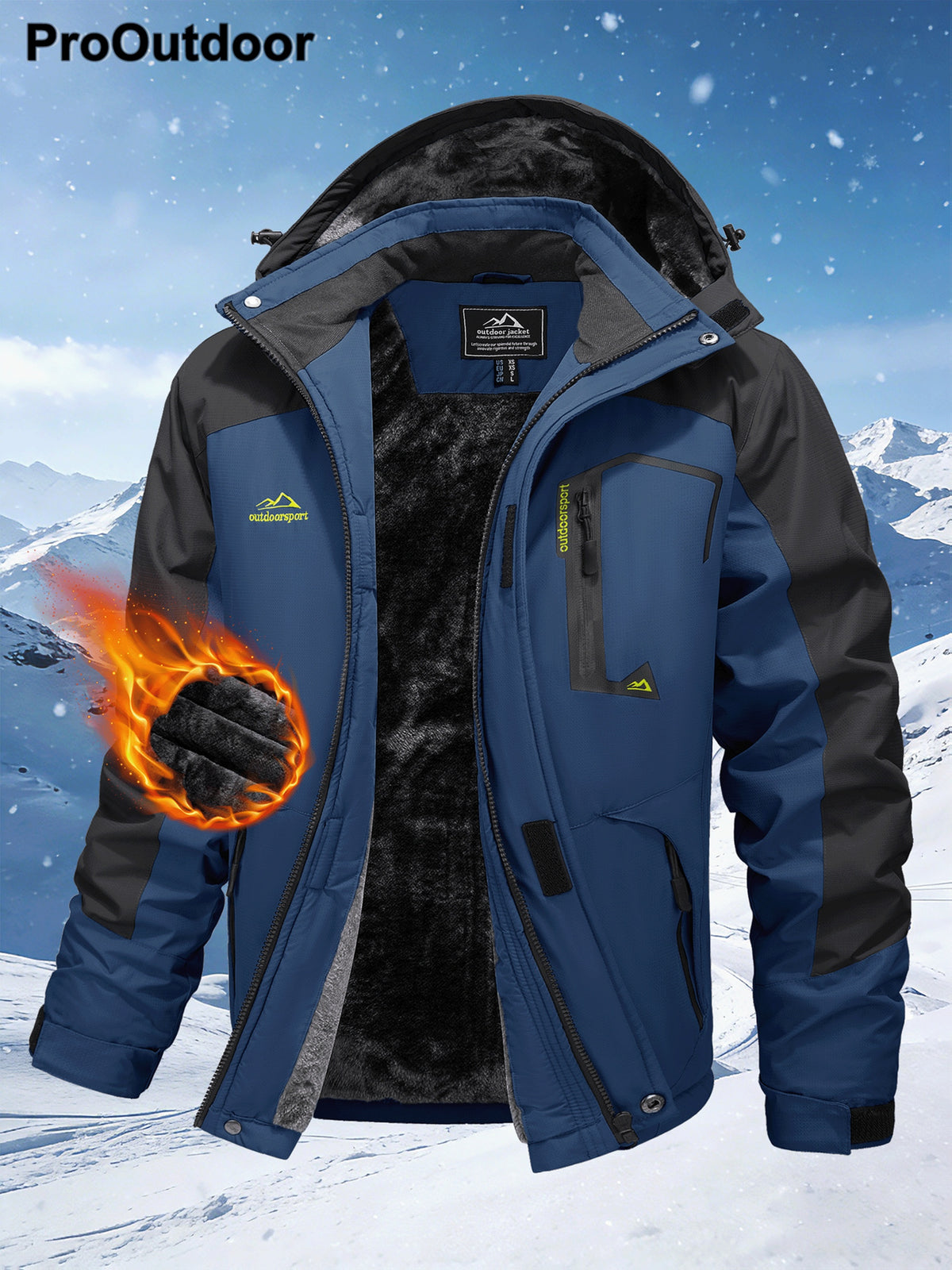 Veste long pour homme, à capuche, blanc