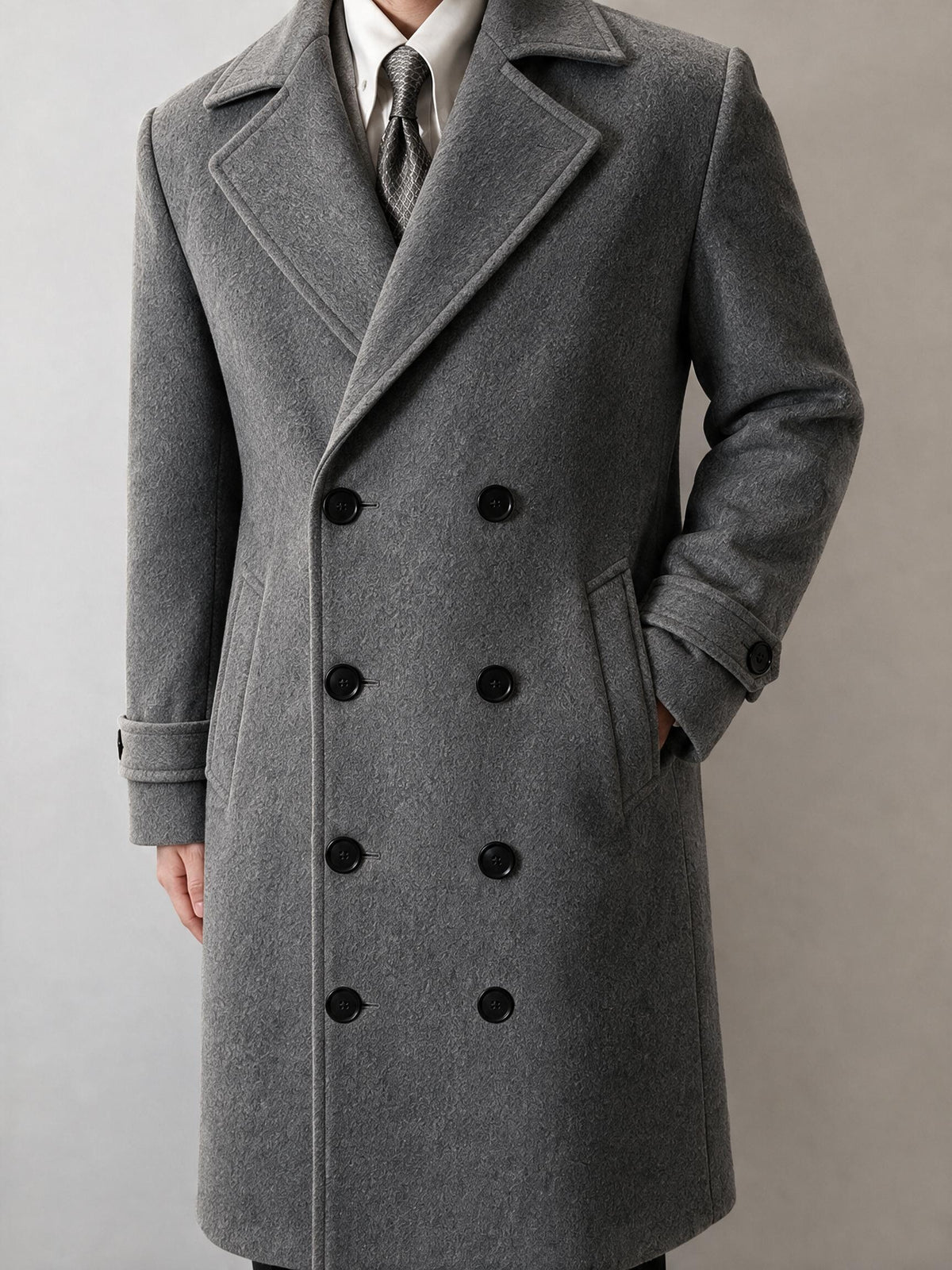 Manteau pour homme, à revers, bleu marine