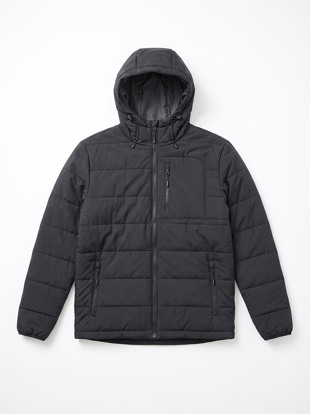 Manteau matelassé pour homme, polaire, à capuche