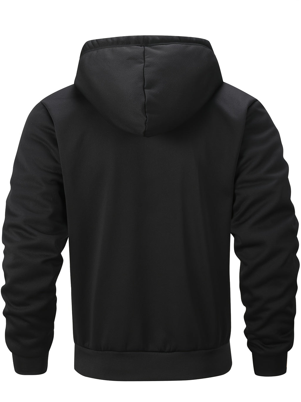 Veste pour homme, polaire, à capuche, grand noir