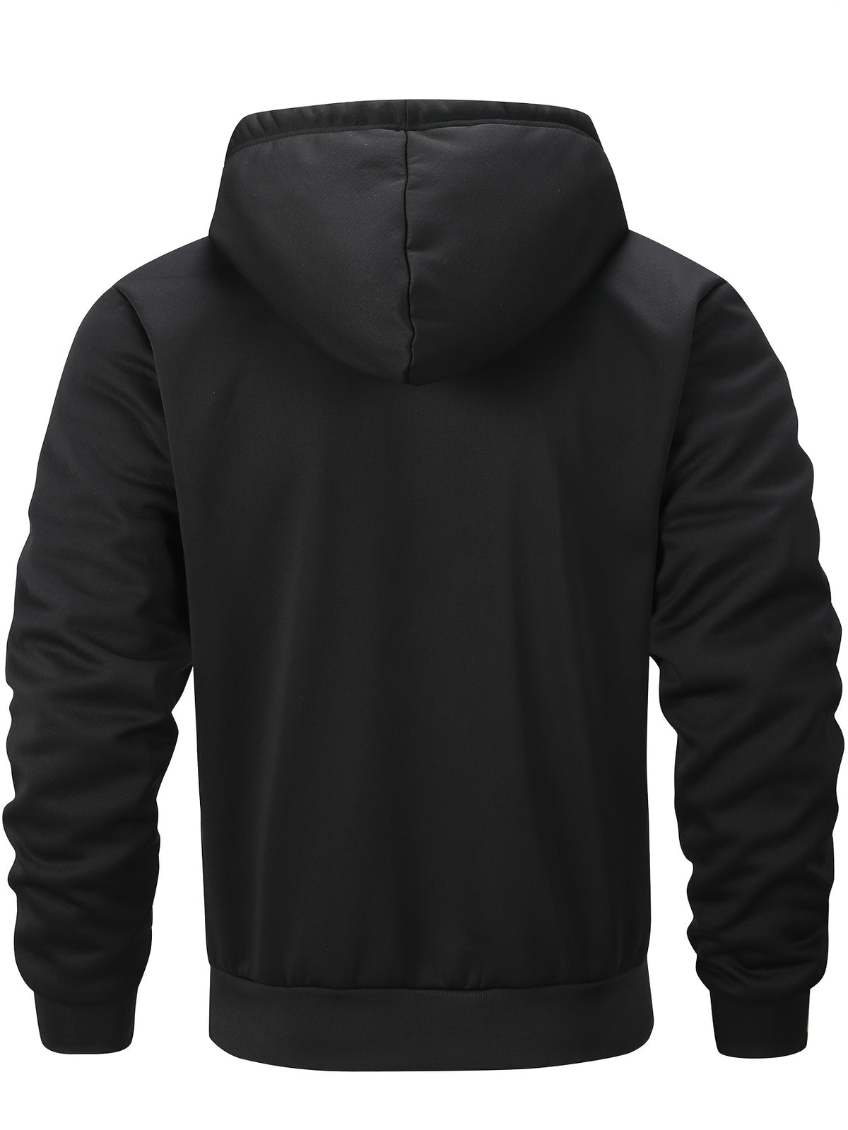 Veste pour homme, polaire, à capuche, grand noir