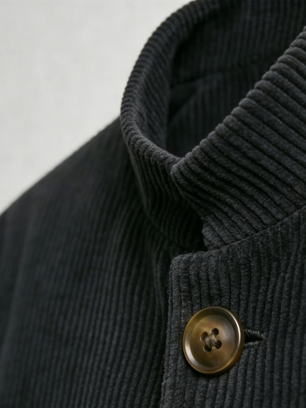 Manteau pour homme, velours côtelé, à col montant