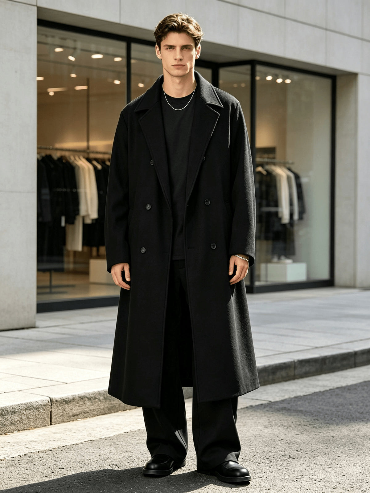 Manteau pour homme, à revers, modele 5