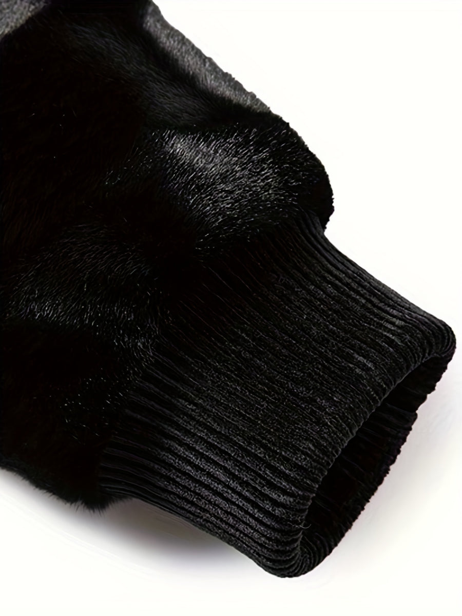 Manteau, à carreaux, à revers, noir, photo 10