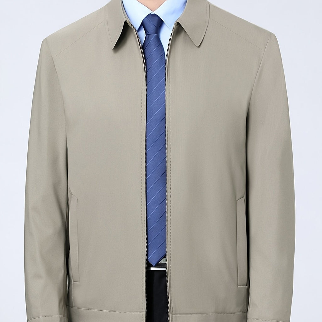 Veste, à revers, gris, coloris kaki