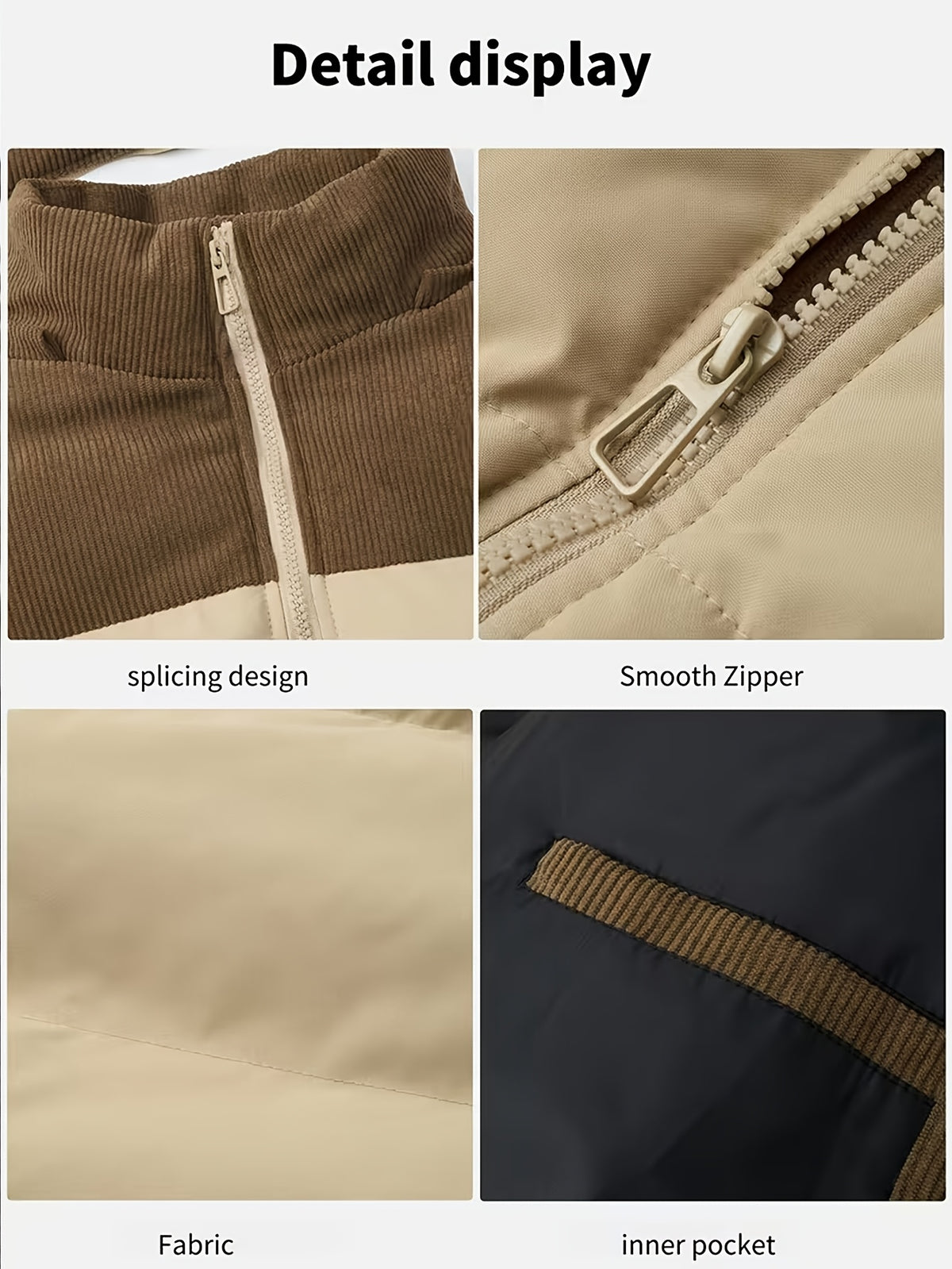 Veste pour homme, coupe-vent, à capuche, kaki