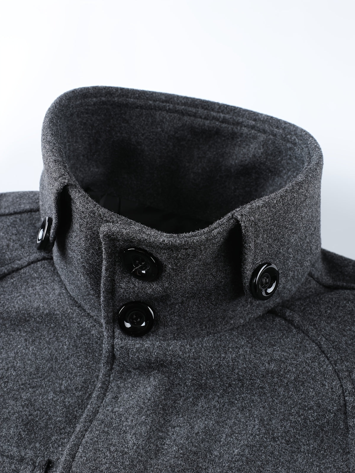 Veste long pour homme, à col montant, gris